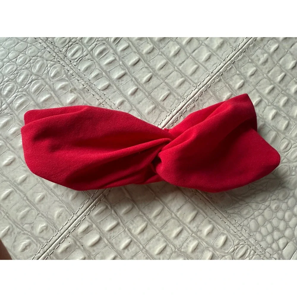 Red Bow Headband Twisted Fabric Hair Accessory Elegant‎ Cute Trendy
